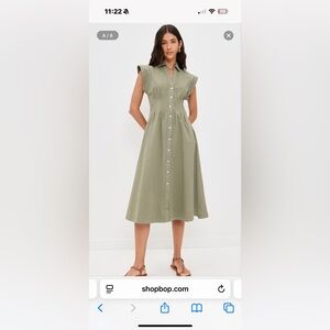 Veronica Beard Rubin Sage Green Midi Dress